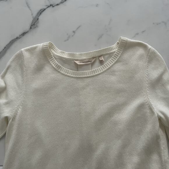 Soft Surroundings Sirena Knit tunic Wool alpaca Sz small Ivory Minimalist Chic - Picture 5 of 10
